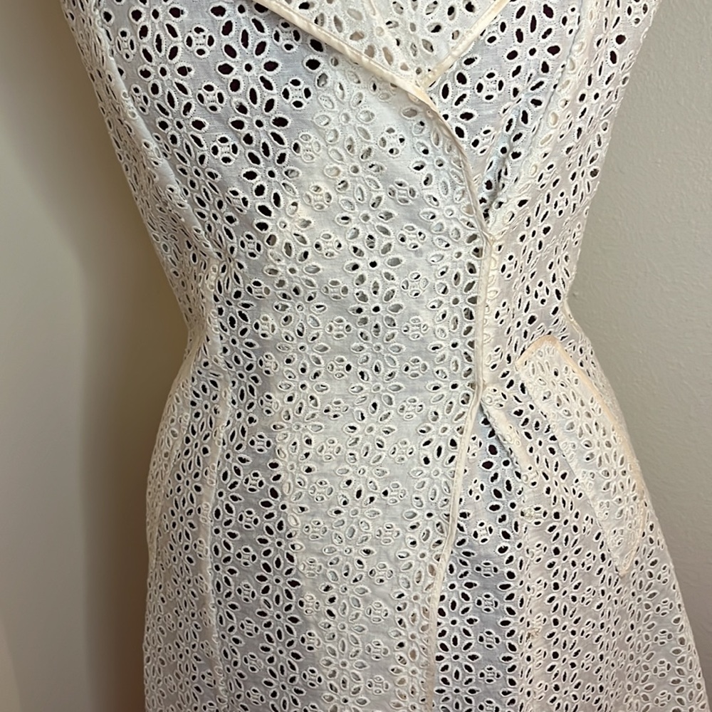 Vintage eyelet wrap dress